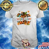 Lunch Lady Thankful Grateful Blessed Pumpkin Leopard T-Shirt