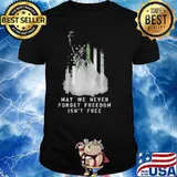 May we never forget freedom isnt free liberty american flag shirt
