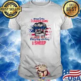 Messy Buns And Loaded Gun Raising Wolves Not Sheep American Flag T-Shirt