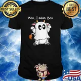 Moo I Mean Boo Ghost Cow T-shirt