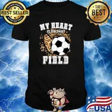 My Heart Is On That Field Leopard Soccer Love Game Day Vibes T-Shirt