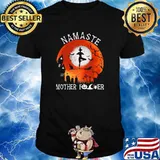 Namaste Mother Fucker Blood Moon Witch Yoda Funny Halloween shirt
