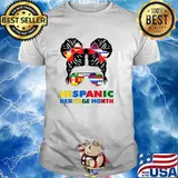 National Hispanic Heritage Month Latina Women Messy Bun T-Shirt