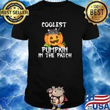 Nice vintage Coolest Pumpkin In The Patch Halloween Scary T-Shirt