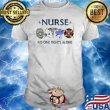 Nurse no one fights alone logo shirt