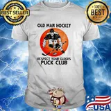 Old Man Hockey Respect Your Elders Puck Club Blood Moon Shirt