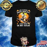 On a dark desert high way cool wind in my hair witch riding broom moon halloween shirt