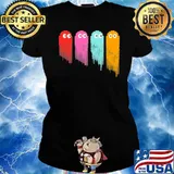 Pacman Colorful Ghost Shirt Ladies tee