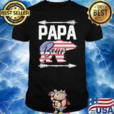 Papa Bear Dad Grandpa Usa Flag July 4Th Father’s Day Shirt