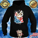 Patriotic Cat American Flag Shirt Hoodie