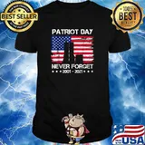 Patriotic Never Forget 2001 2021 Day Memorial 20th Anniversary 911 Usa Flag T-Shirt