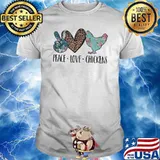 Peace love chickens leopard flower shirt