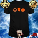 Peace Love Pumpkins Halloween Fall October T-Shirt