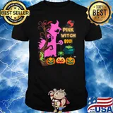 Pink Witch Boo Womens Scary Halloween T-Shirt