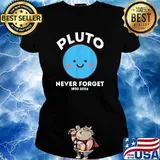 Planet Never Forget 1930 2006 Kawaii Science for Geeks T-Shirt Ladies tee