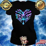 Radiology heart skeleton hologram s Ladies tee