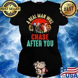 Real man will chase after Halloween Vintage s Ladies tee