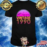 Retrowave Vintage 1990 Birthday Mountain Shirt