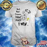 Rock Paper Scissors Throat Punchi I Win Snoopy Shirt