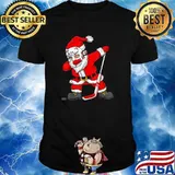 Santa Claus Plays Hockey Christmas T-Shirt