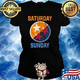 Saturday Sunday The Vols Football Orange White Flag T-Shirt Ladies tee