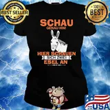 SCHAU GENAU HIN HIER SCHAUEN SICH 2 ESEL AN SHIRT Ladies tee