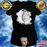 Schnauzer Sit On The Moon Shirt Ladies tee