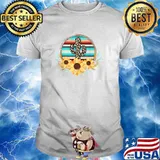 Serape Western Cactus Sunflower Leopard Turquoise Desert Vintage T-Shirt