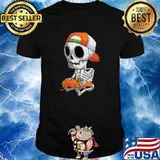Skeleton Halloween Video Gamer T-Shirt