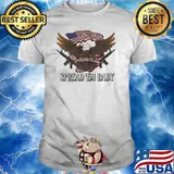 SPREAD 'EM BABY EAGLES GUNS AMERICAN FLAG SHIRT