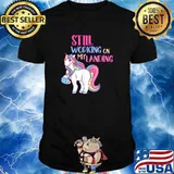 Still Working On My Landing Injury Broken Arm Cute Unicorn T-Shirt