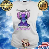 Stitch Ohana means family family means nobody gets left behind or forgotten s Ladies tee