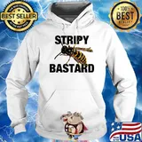 Stripy Bastard Bee Shirt Hoodie