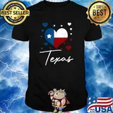 Texan Heart Texas Flag Texas Lover Proud USA State Texas T-Shirt