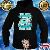 The devil whispered to me I’m coming for you I whisper back bring beer print on back s Hoodie
