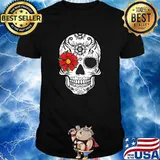 The Skull With Flower Hips Over Eyes Cinco de Mayo T-Shirt
