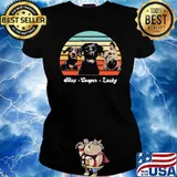 Three dog max and cooper and lucky vintage s Ladies tee