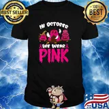 Top breast Cancer Awareness In October We Wear Pink Halloween T-Shirt