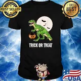 Trick Or Treat Halloween Dinosaur T rex Pumpkin T-Shirt