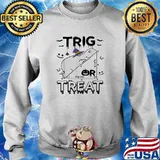 Trig Or Treat Hippopotamus Math Teacher Costume Halloween T-Shirt Sweater