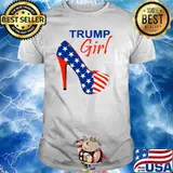 Trump Girl American Flag High Heels Republican Trump T-Shirt