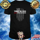Trust in God Not Politicians Distressed American US Flag T-Shirt