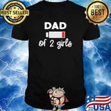 Twin Father Dad Of Two Girls Low Battery Joke Father Days shirt