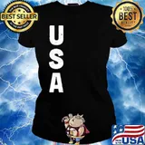 USA TEXT WHITE SHIRT Ladies tee