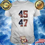 Vintage 4547 Squared Trump 2024 Election Retro 45 47 Trump T-Shirt