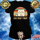 Vintage I Do What I Want Cat Lovers T-Shirt Ladies tee