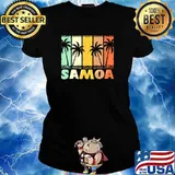 Vintage Palm Samoa Tree Beach T-Shirt Ladies tee