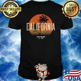 Vintage Retro Style Sunset Summer Palm Tree California T-shirt