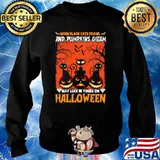 When black cats prowl and pumpkins gieam may luck be yours on halloween s Sweater