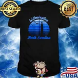 Wilmington North Carolina Blue with Lighthouse and Seagulls T-Shirt